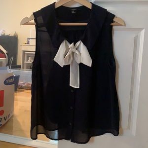 Forever21 Sheer Sleeveless Dress Shirt